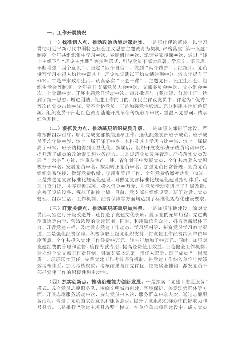 2024年党支部年终工作述职报告 - 新网知识库-新网知识库
