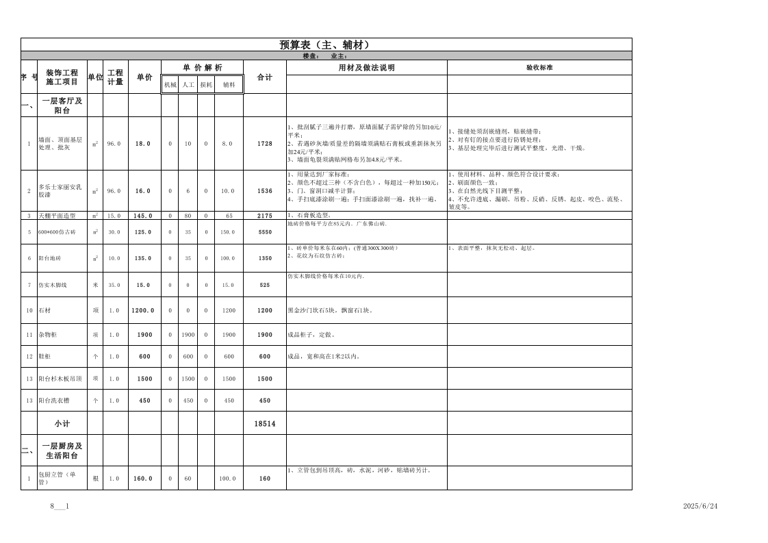 39、160平米包主材预算表.xls - 新网知识库-新网知识库