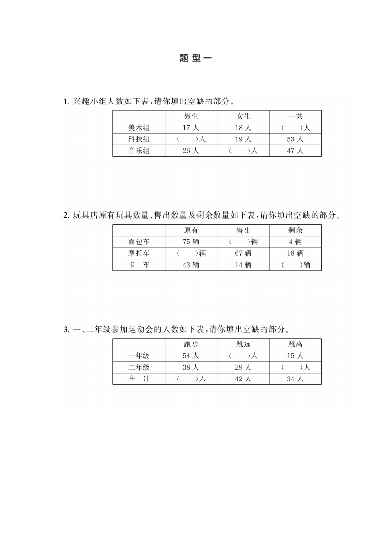 二年级上册典型题训练七：《数据收集整理》题型一至六（参考答案） - 新网知识库-新网知识库