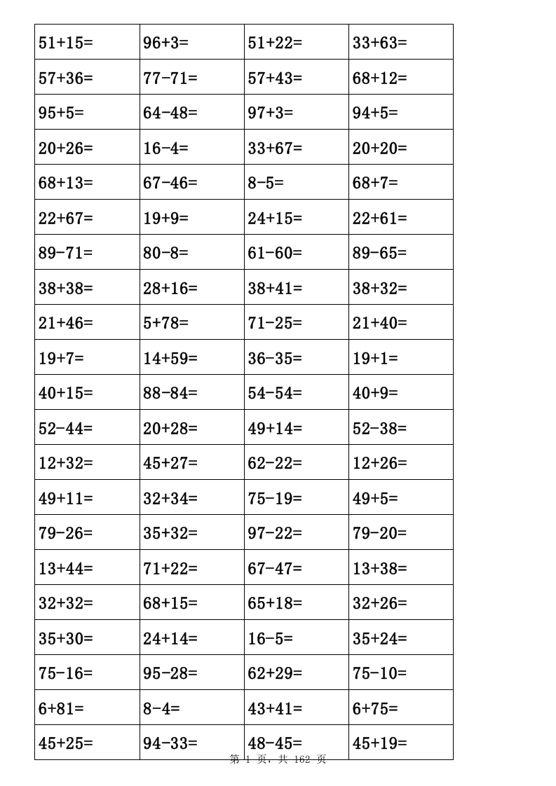 二年级上册数学-100以内加减法口算题（在家85天天练习） - 新网知识库-新网知识库