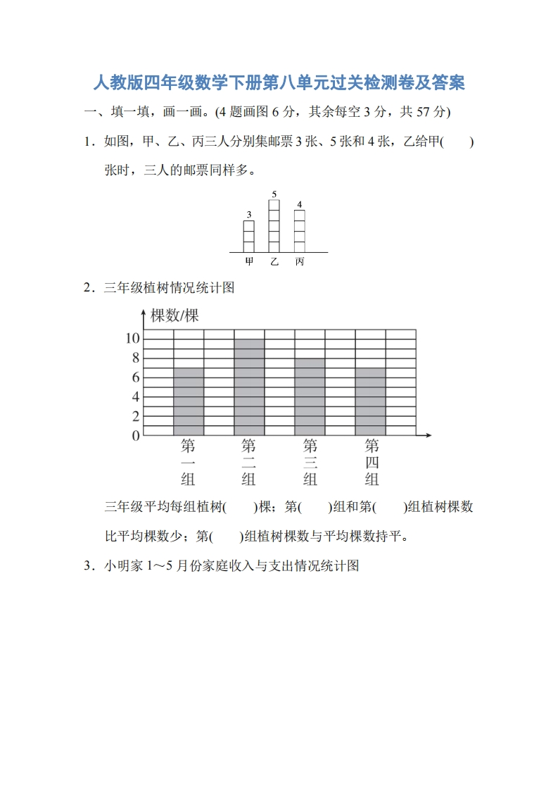 人教版四年级数学下册第八单元过关检测卷及答案 - 新网知识库-新网知识库