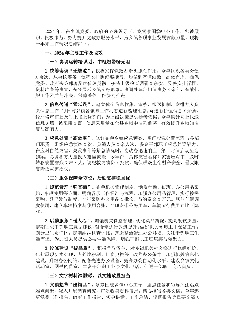党政办主任2024年工作总结 - 新网知识库-新网知识库