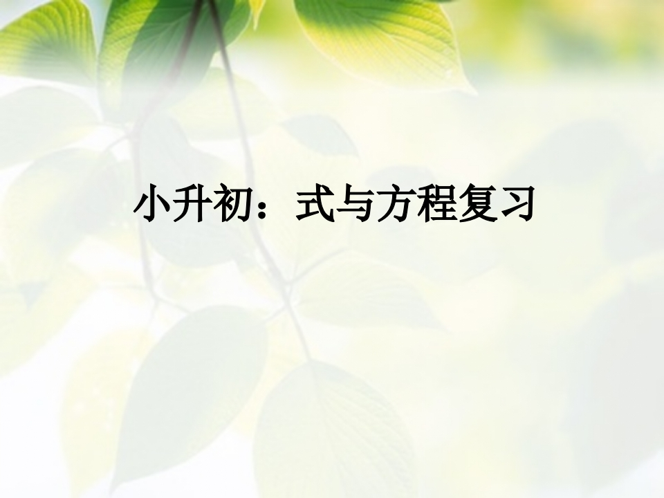 六年级数学小升初《式与方程复习》 - 新网知识库-新网知识库