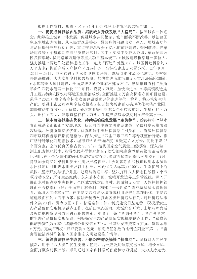区2024年社会治理工作总结 - 新网知识库-新网知识库