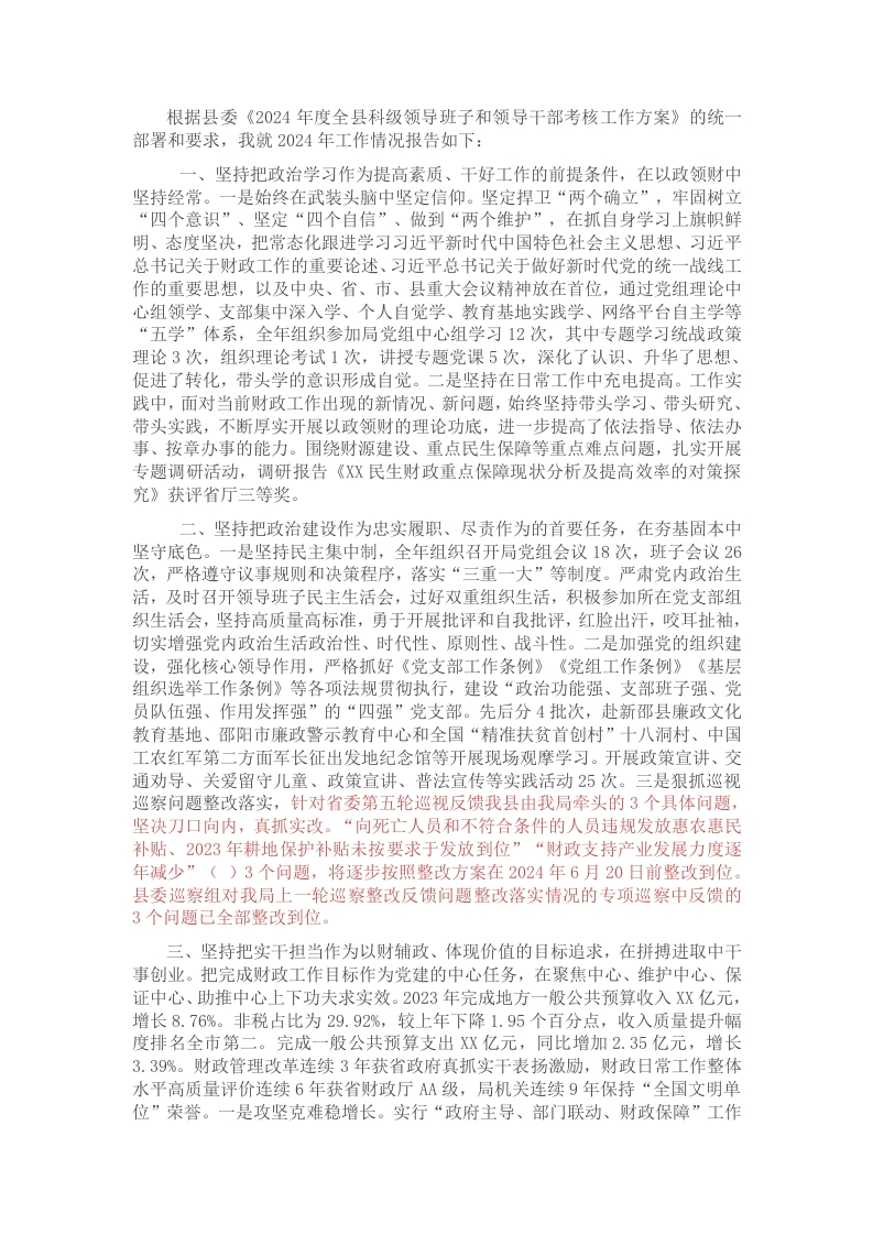 县领导2024年度述职报告 - 新网知识库-新网知识库