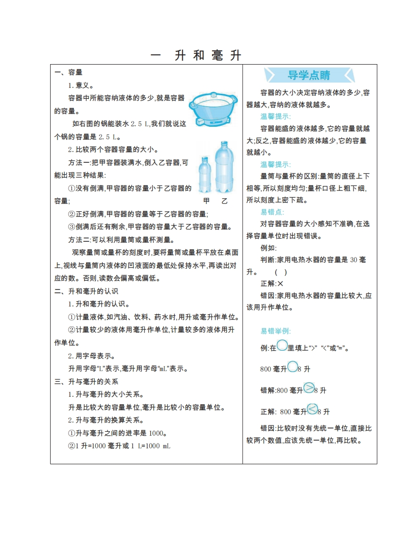 四年级上册数学冀教版知识要点 - 新网知识库-新网知识库