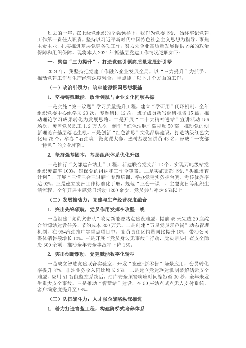 国有企业党委书记_执行董事抓党建工作述职报告 - 新网知识库-新网知识库