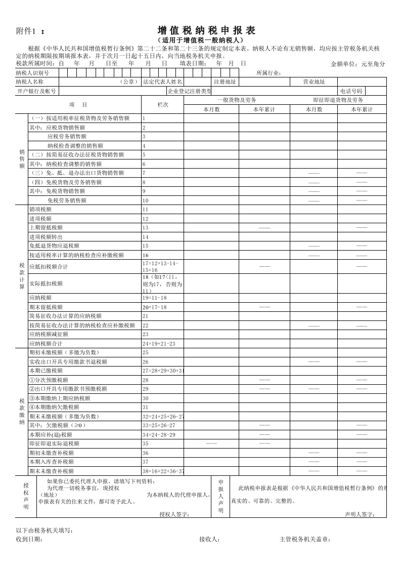 增值税纳税申报表（一般纳税人）2009年2月1日启用 - 新网知识库-新网知识库