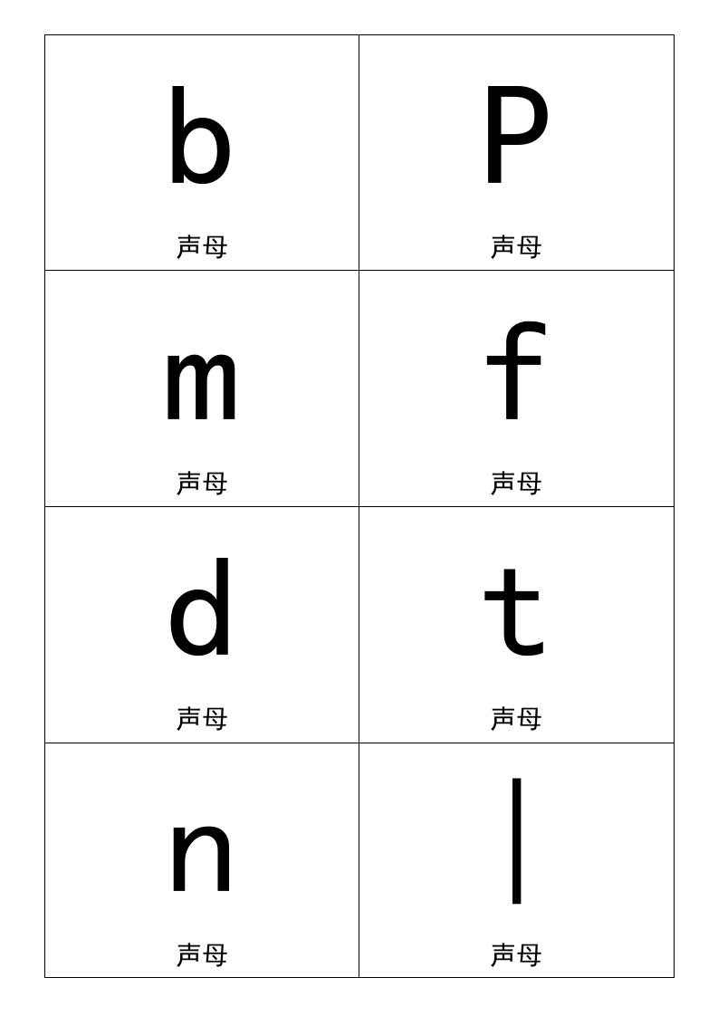 小学一年级上册语文资料-汉语拼音卡片打印版(A4纸拼音卡片) - 新网知识库-新网知识库