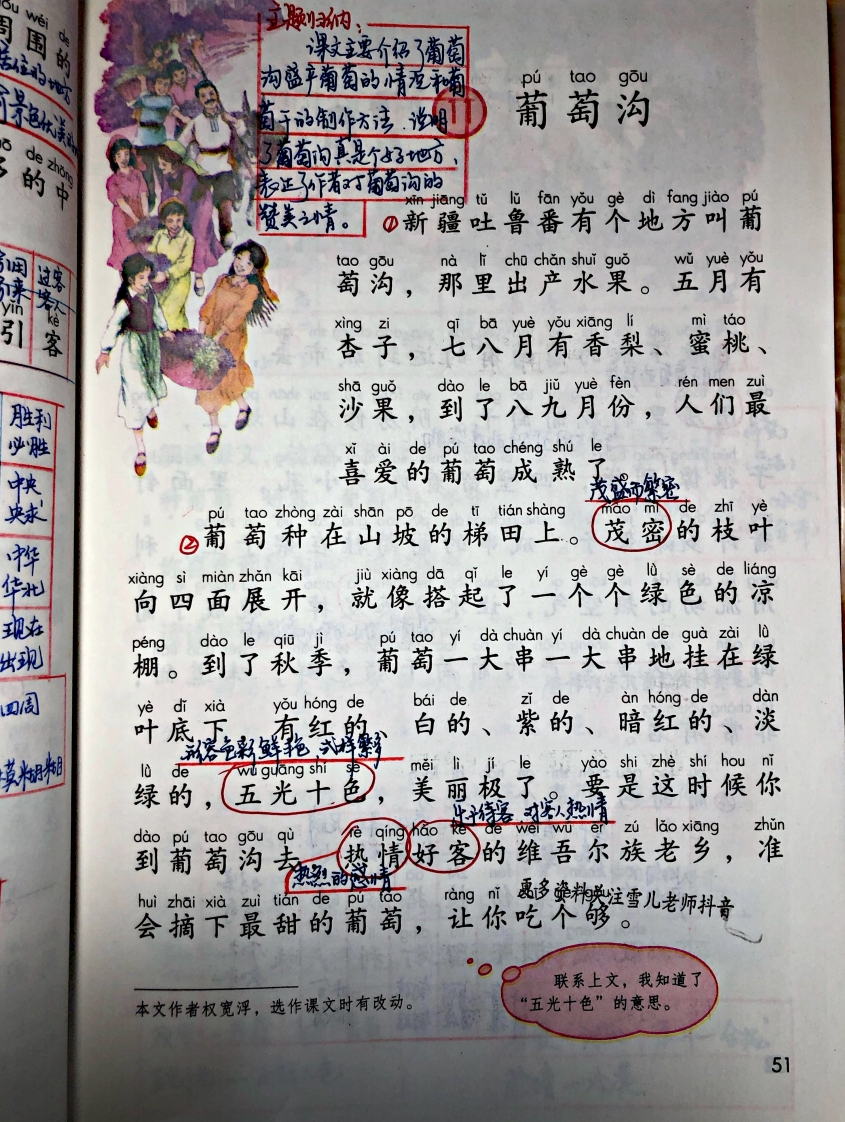 小学二年级上册上学期-部编版语文：第11课预习笔记（葡萄沟 - 新网知识库-新网知识库