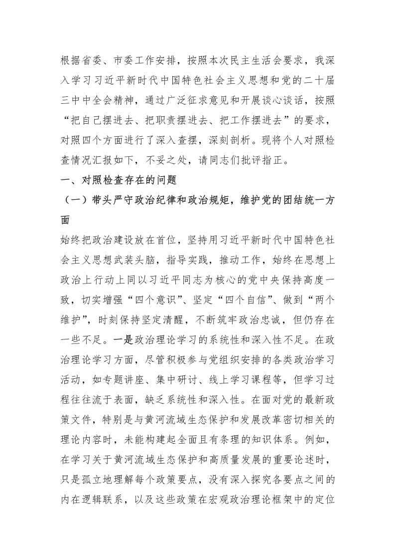 政府副市长2024年民主生活会对照检查材料 - 新网知识库-新网知识库