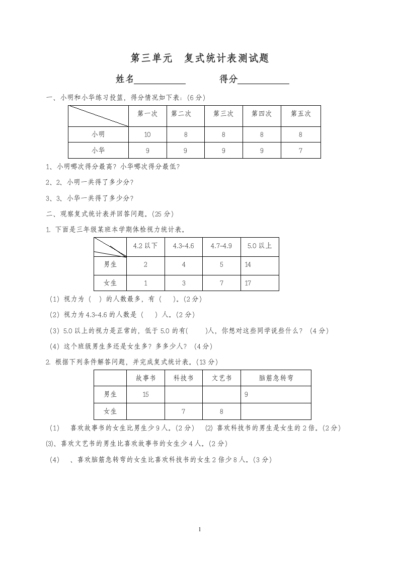 最新人教版三年级数学下册第3单元检测试卷 - 新网知识库-新网知识库