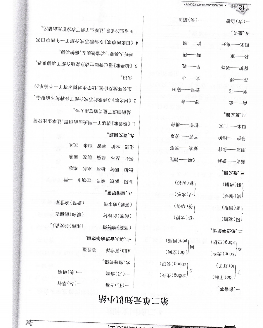 语文二年级上第二单元知识小结(1) - 新网知识库-新网知识库