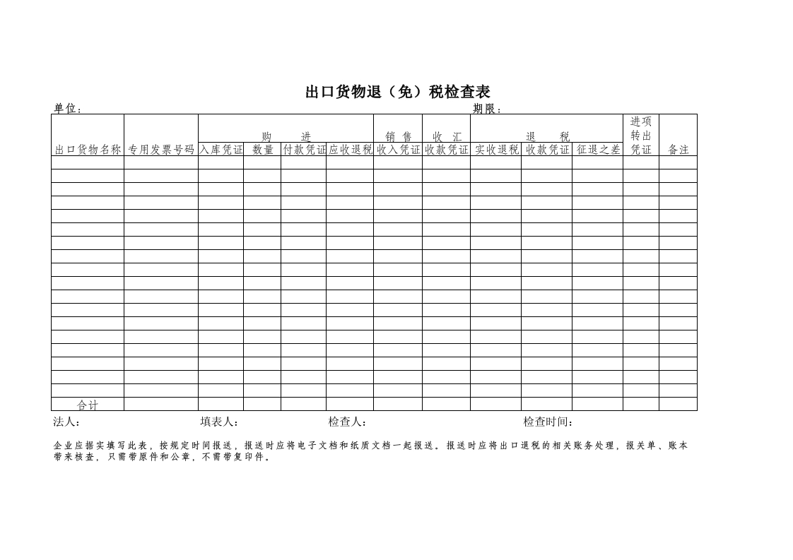 退税检查表 - 新网知识库-新网知识库