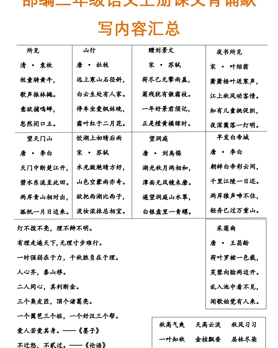 部编三年级语文上册课文背诵默写内容汇总 - 新网知识库-新网知识库