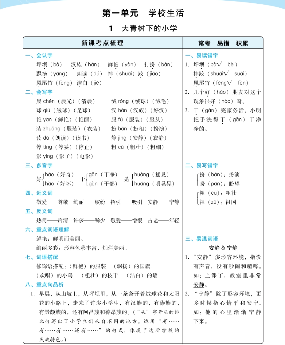 部编版三年级（上册）语文全册每一课考点梳理(需掌握) - 新网知识库-新网知识库