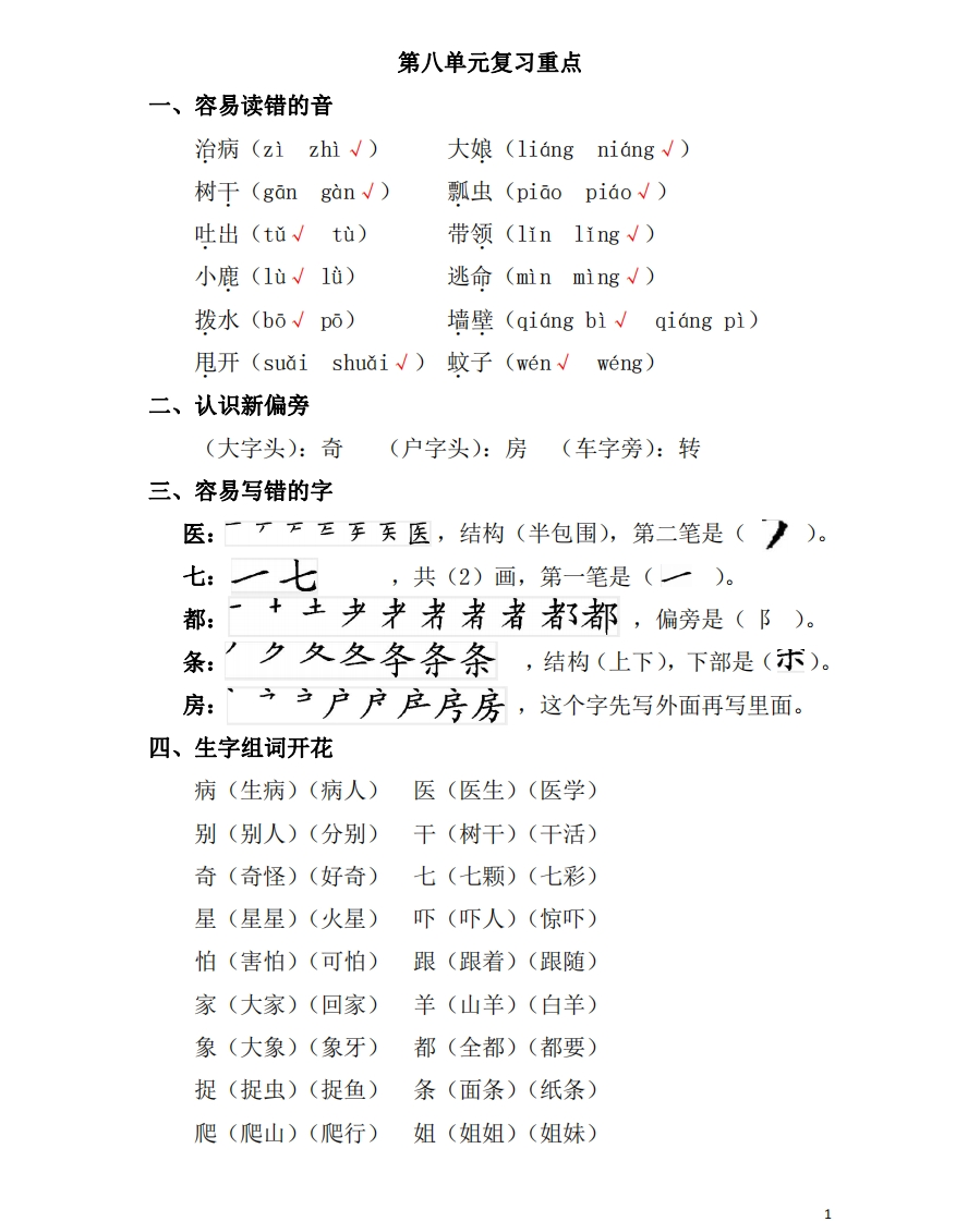 部编版语文一年级下册第八单元复习重点 - 新网知识库-新网知识库